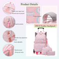 thumbnail image 3 of Mochilas escolares con ruedas para niñas, morrales escolares impermeables para niños, mochila con ruedas, maleta con ruedas, 3 of 5