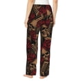 thumbnail image 2 of Women Pajama Pants Casual Lightweight Lounge Yoga Bottoms, Skulls Microphones Roses Rock, 2 of 5