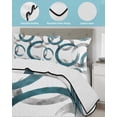 thumbnail image 4 of Turquoise Grey Twin XL Size Down Alternative Comforter,Lightweight Comforter Quilt Bedding Set with Pillow Shams Geometric Circle Modern Abstract Simple Art Bed Comforter Duvet Insert 68"x98", 4 of 7