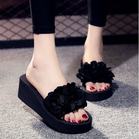 

Women s Flower Outdoor Fashion Leisure Beach Wedge Slip On Slippers Shoes Note Please Buy One Or Two Sizes Larger