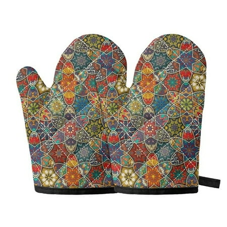 

Mystery Dreamcatcher Printed Oven Gloves Bohemian Insulated Microwave Gloves Insulated Gloves Cotton Kitchen Gloves Customized
