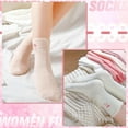 thumbnail image 7 of 5 Pairs Women's Bow Fuzzy Socks Winter Soft Slipper Socks Coquette Stuff Fluffy Thick Spa Home Sleeping, 7 of 7