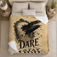 thumbnail image 5 of Dare To Stay Odd Raven Quote, Bold Gothic Style for Raven Lovers, Dark Mirror Bird Motif and Halloween Gift, Cozy Flannel Blanket for Bedroom and Reading Nook, Home Decor, 5 of 9