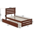thumbnail image 5 of AFI Oxford Twin Wood Platform Bed with Headboard, Footboard & Twin Trundle, Walnut, 5 of 6