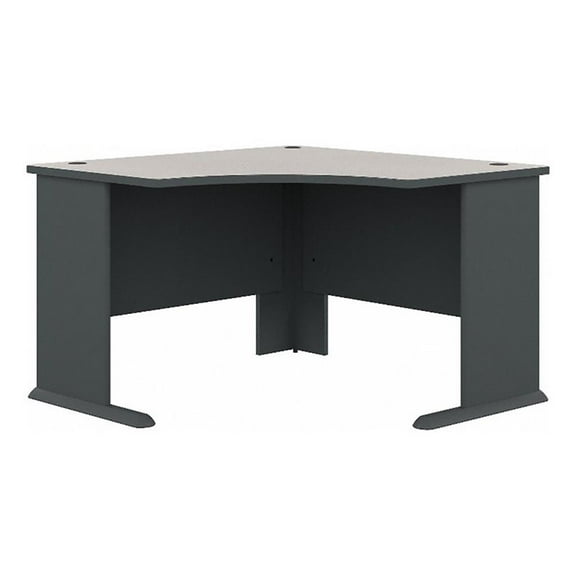 Scranton & Co 48" Transitional Engineered Wood Corner Desk in Slate Gray/White