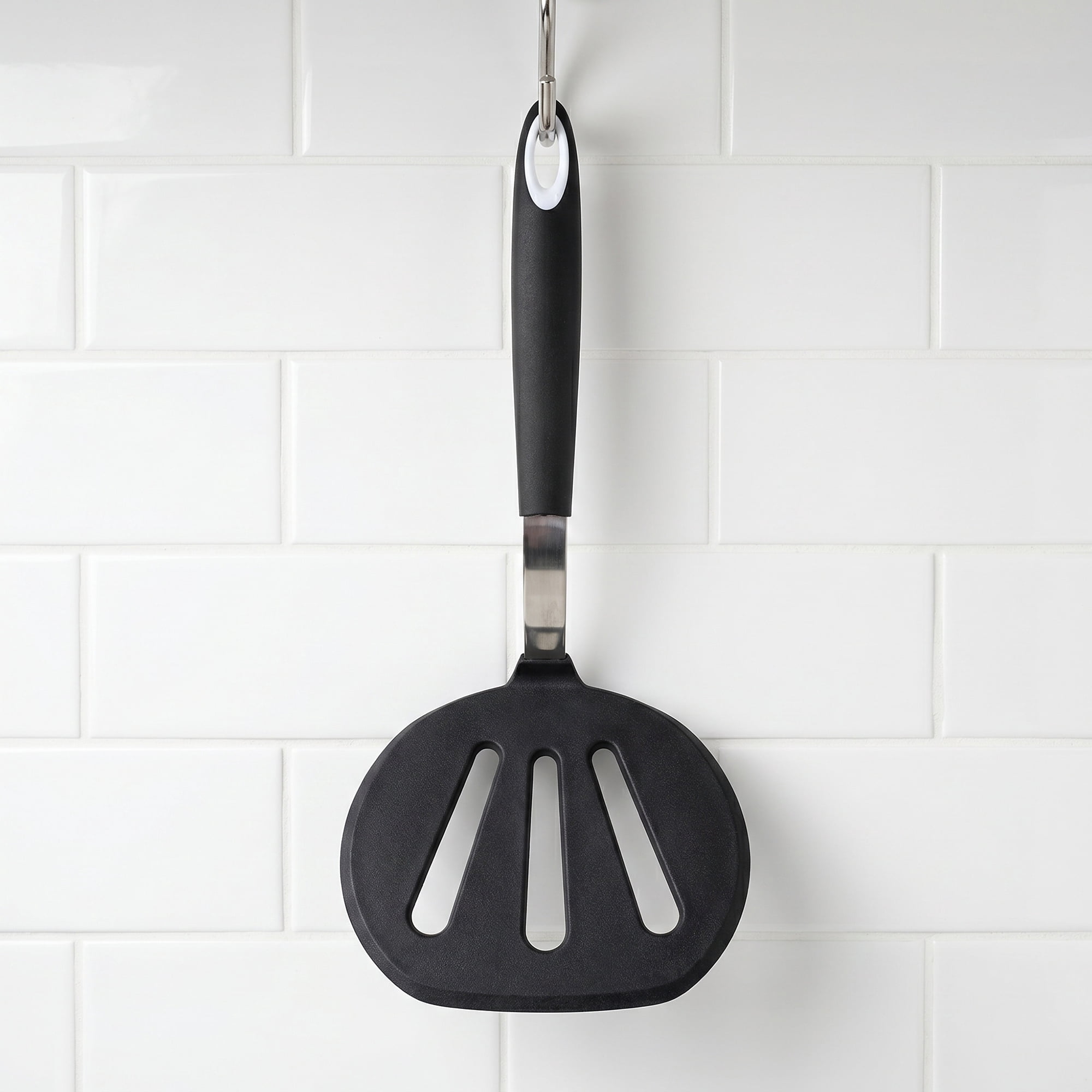 Unique Bargains Spatula Set with Rubber Tips for Non-Stick Cooking Black 12.8x5.7 inch