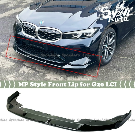 FITS 2023  BMW G20 LCI 330i M340i MP STYLE GLOSS BLACK FRONT BUMPER LIP SPLITTER