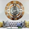 thumbnail image 4 of THE GEARS CLOCK Wall Clock with Real Moving Gears EN-LI_ 36 in Round Vintage-Brown, 4 of 12