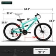 thumbnail image 2 of Juuar 26" Mountain Bike with Front Suspension & Shock Absorber, 21 Speed Disc Brake Adult Bike, Sturdy Steel Frame City Bike Bicycle for Men Women, Blue, 2 of 6