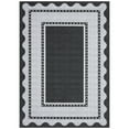 thumbnail image 3 of GlowSol 5'x7' Washable Area Rugs Modern Border Rugs Low Pile Non Slip Scalloped Edge Pattern Rug Soft Indoor Area Rug, Black Gray, 3 of 8