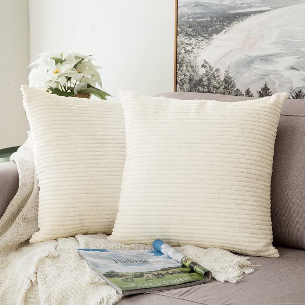 MIULEE Pack of 2 Decorative Throw Pillow Covers Soft Corduroy Solid Cushion Case Brown Pillow Cases for Couch Sofa Bedroom Car 16 x 16 Inch 40 x 40 cm MIULEE Pack of 2 Decorative Throw Pillow Covers Soft Corduroy Solid Cushion Case Brown Pillow Cases for Couch Sofa Bedroom Car 16 x 16 Inch 40 x 40 cm