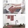 thumbnail image 5 of Red Boho Kitchen Dish Towels for Drying Dishes Set of 4, Vintage Ethnic Tribe Abstract Art Floral Waffle Weave Microfiber Hand Tea Bathroom Towels Quick Dry & Absorbent Towel 15.7x23.6, 5 of 7