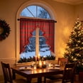 thumbnail image 5 of VOTRUDI 23.62×39.37in Plaid Christmas Tree Shape Swags Valance Curtains Light Filtering Snow Views Window Curtain With Tassel Fringe Farmhouses, 5 of 5