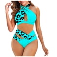 thumbnail image 1 of Women's Bikini Set, Halter Neck Two Piece Swimsuit with Removable Padding, Plus Size Floral Print Bathing Suit for Beach and Pool, 1 of 2