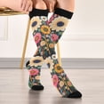 thumbnail image 5 of FORMRS Womens Knee High Socks Casual Long Thick Travel Daily Wear, 1 Pair, Large Colorful Flowers, 5 of 6