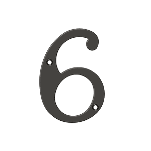 Deltana RN4-6U10B 4" Numbers; Solid Brass; Oil Rubbed Bronze Finish