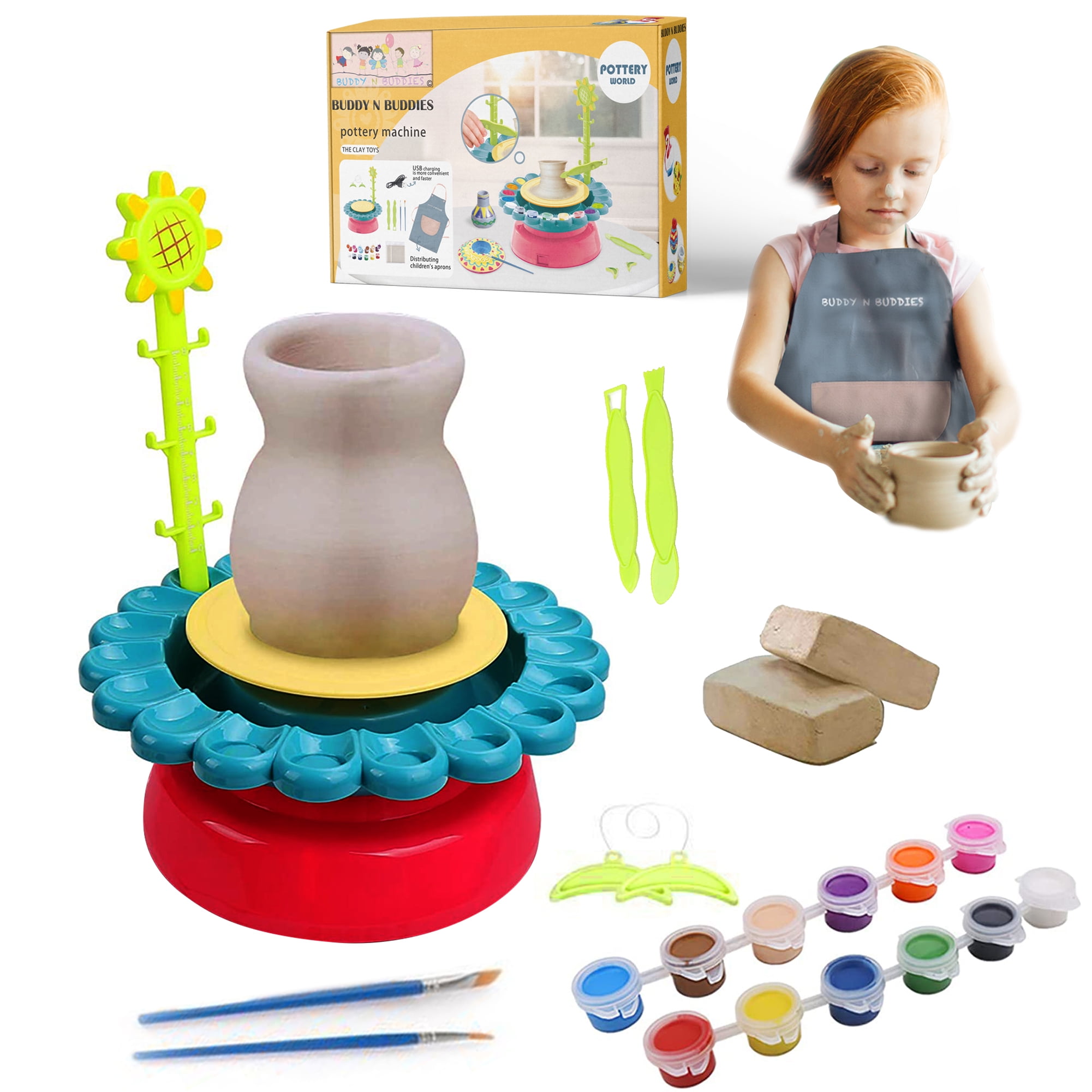 Buddy N Buddies- Pottery Studio, Clay Pottery Wheel Craft Kid for Kids