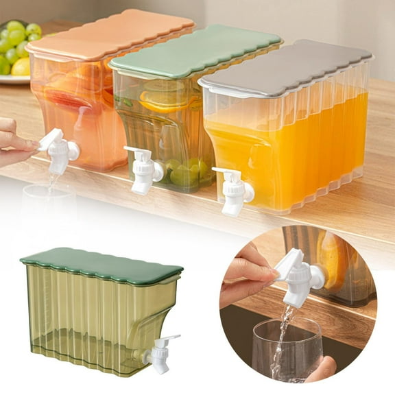 Giyblacko Drink Organizer for Fridge Drink Dispenser For Fridge Beverage Liquid Drink Container For Party 1 Gallon Cold Water Pitcher Lemonade Stand Juice Jug11*4.92*6.49 Inch