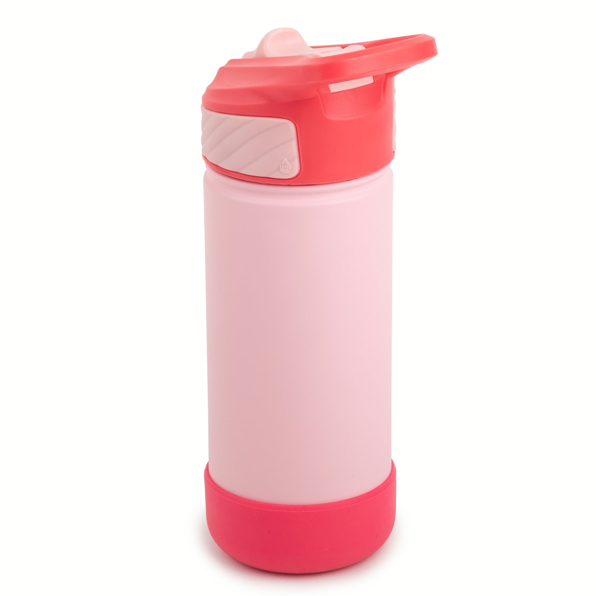 (2 pack) TAL Stainless Steel Ranger Straw Kids Water Bottle 18oz, Pink