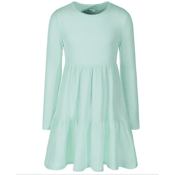 Epic Threads Toddler & Little Girls Long-Sleeve Waffled Tiered Dress-Tea Green
