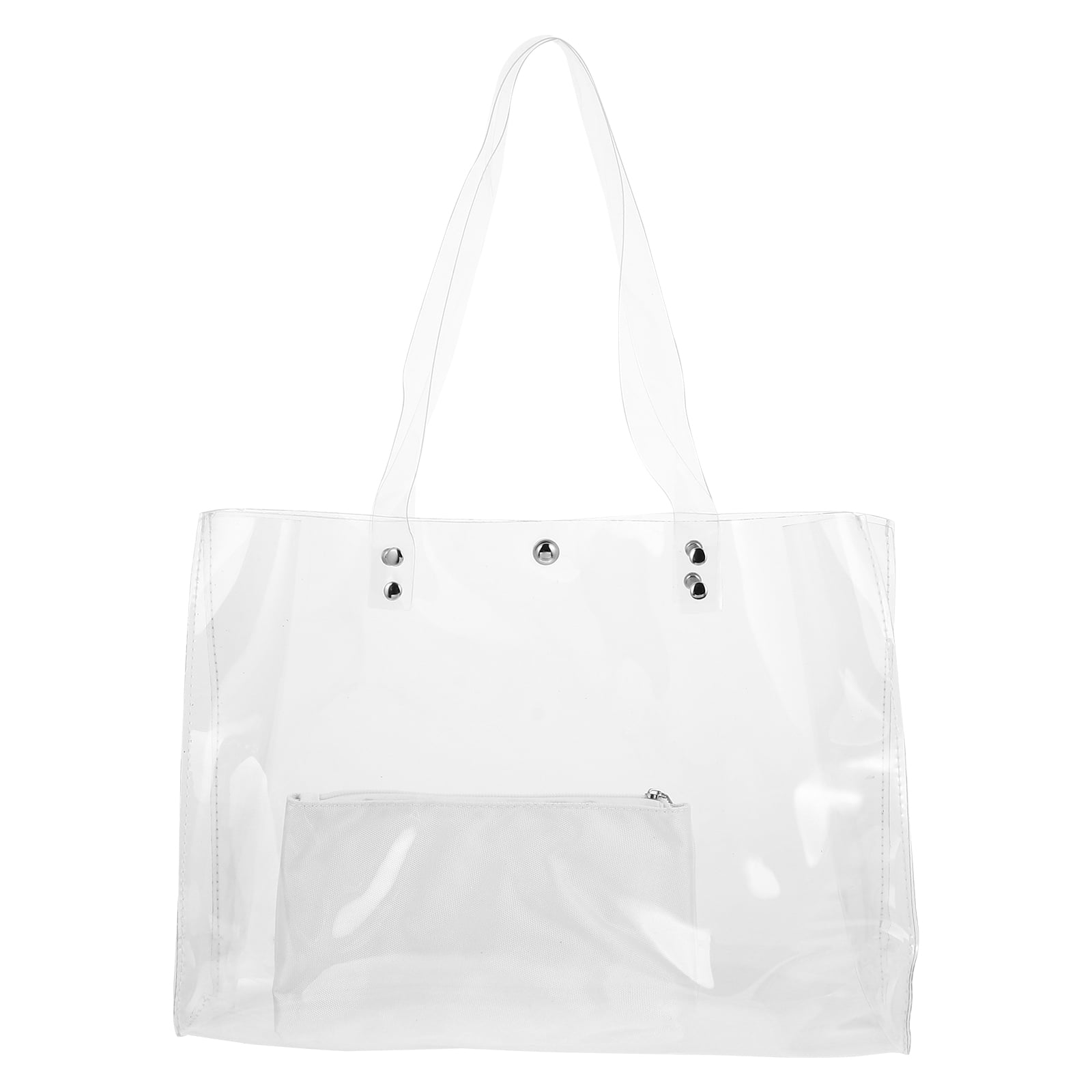 Transparent Tote Bag PVC Beach Bag Shopping Waterproof Women Fashion Handbag 