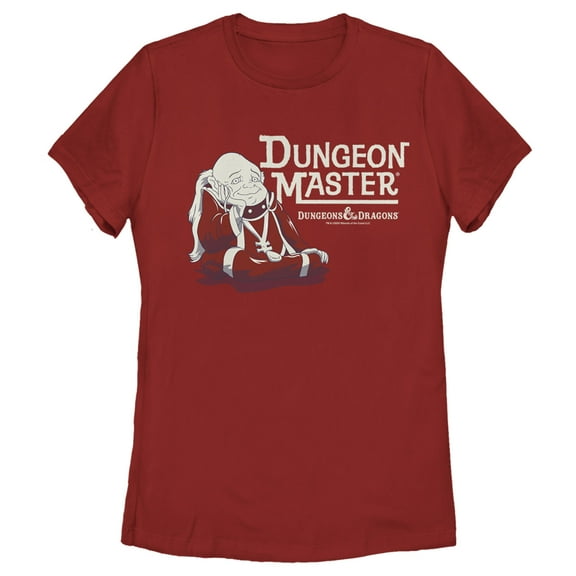 Women's Dungeons & Dragons Wise Dungeon Master Cartoon  Graphic Tee Red Medium