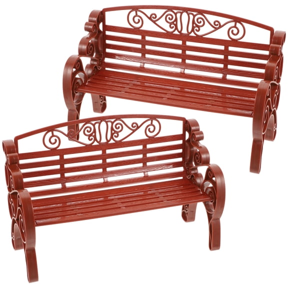 BESTYASH 2Pcs Plastic Small Garden Bench Model for Decorative Use and Realistic Home Or Garden Scenes