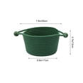 thumbnail image 3 of Dongrere Woven Round Storage Basket with Handles, Desktop Small Bin, Storage Organizer for Bathroom Living Room Bedroom Use, 6.6x4.7 Inch, Green, 3 of 6