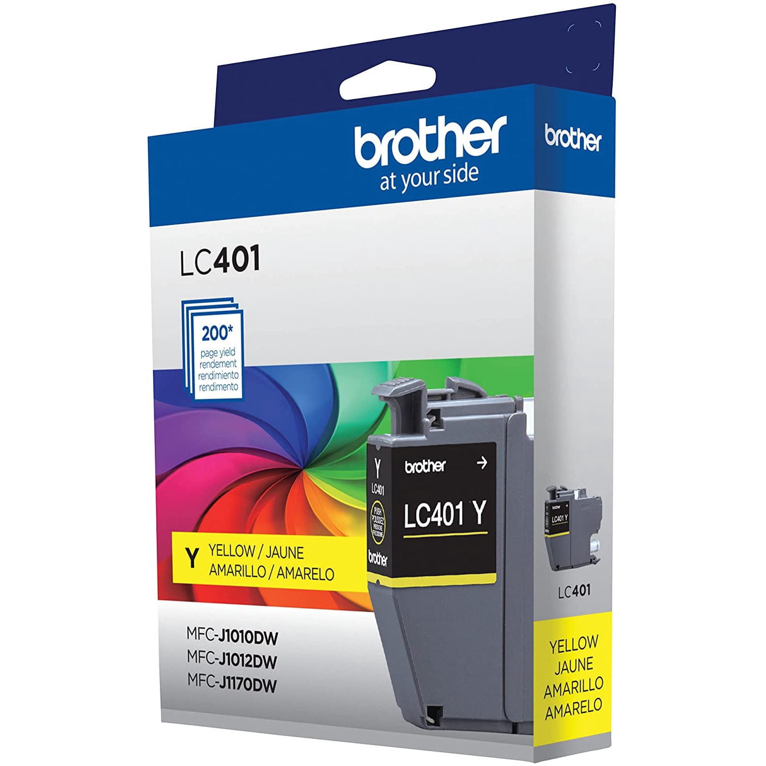 (2 pack) Brother Genuine LC401YS Standard Yield Printer Ink Cartridge, Yellow