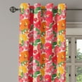 thumbnail image 2 of Ambesonne Flower Grommet Curtain, Watercolor Style Floral, 50" x 108", Red and Orange, 2 of 6