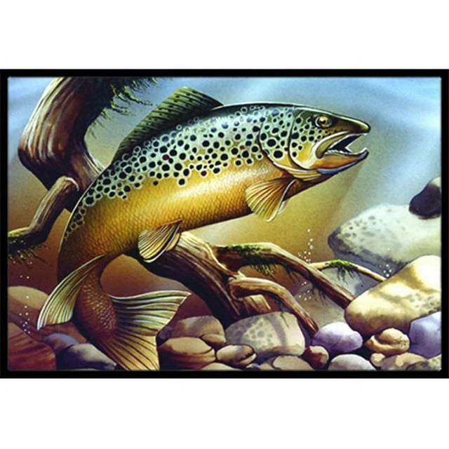Carolines Treasures PTW2038JMAT Brook Trout Tapis Intérieur & Extérieur - 24 x 36 Po.