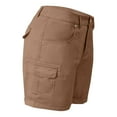 thumbnail image 3 of Mohiass Cargo Shorts Women Knee Length Hiking High Waisted Shorts Pull on Casual Trendy Summer Bermuda Shorts with Pockets Khaki XL, 3 of 6