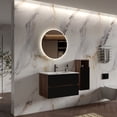 thumbnail image 3 of CITTANEO Floating Bathroom Side Cabinet Black & Walnut  , Wall-mounted Storage Cabinet for Small Space, KD, 3 of 7