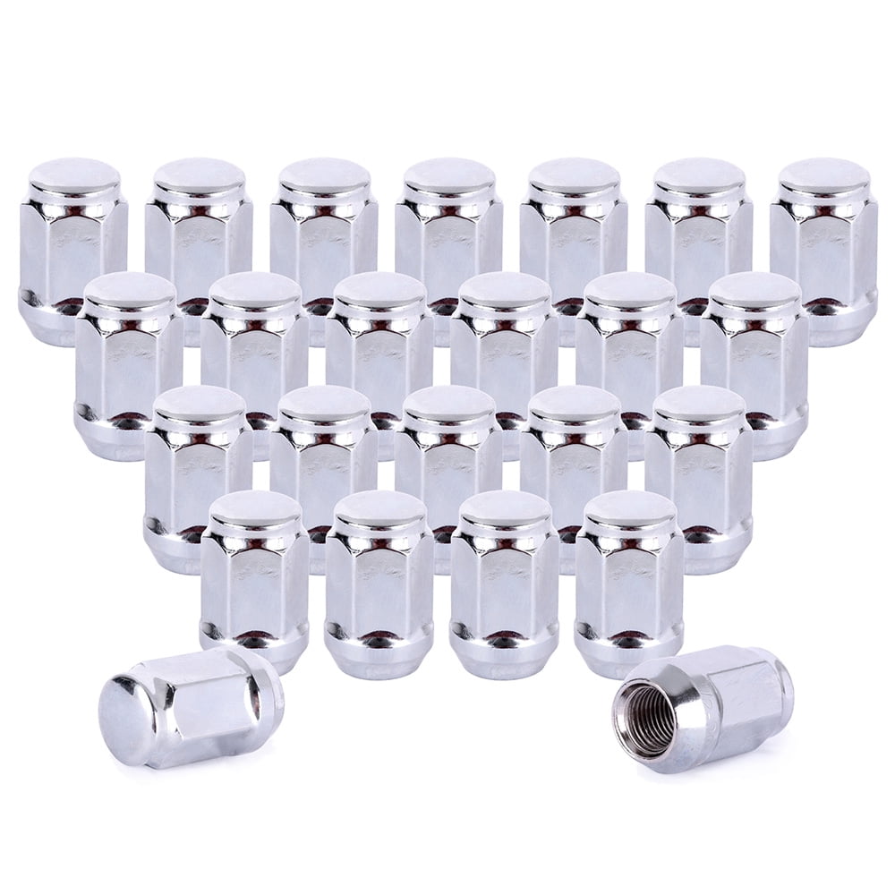 CCIYU Set of 24 Silver Spline Chrome Wheel lug Nuts 1/2-20 for Dodge Dakota/Durango/Viper 1991-2010