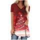 thumbnail image 1 of Camiseta Impresa con Cuello en V de Manga de Raglan de la Parte Trasera Larga Delantera Corta de las Mujeres de Navidad, Vacaciones Informales, 1 of 6