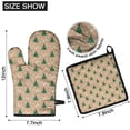 thumbnail image 6 of Brown Christmas Tree Pattern Kitchen Oven Mitt and Pot Holder Sets 4 Pcs for Baking, Cooking and Grilling, Heat Resistant Up To 392 °F, 6 of 7