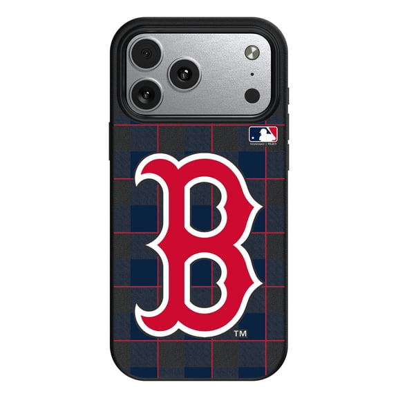 Keyscaper Boston Red Sox Plaid Magnetic Bump iPhone Case