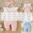 thumbnail image 3 of CAICJ98 Newborn Baby Girl Clothes Ruffle Sleeve Jumpsuit Corduroy Floral Romper+Headband Cute Fall Winter One Piece Outfit (Pink,3-6 Months), 3 of 6