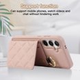 thumbnail image 2 of Back Case for Samsung Galaxy S24 Plus, Stylish Slim Fit Card Holder Kickstand Finger Ring Crossbody Strap, PU Leather + TPU Durable Shockproof Protective Phone Case Cover for Women Girls - Purple, 2 of 9