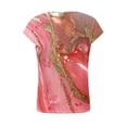 thumbnail image 5 of TARIENDY Womens Short Sleeve Tunic Blouse Round Neck Button Up Shirts Graphic Tees Trendy Going Out Tops Spring Summer Clothes Watermelon Red XL, 5 of 8