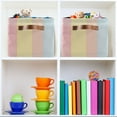 thumbnail image 6 of Pastel Background with Stripes Foldable Storage Basket,Canvas Fabric Foldable Storage Bins with Handles Open Home Storage Bins Boxes for Toy Book Shelf Closet Baskets, 6 of 8
