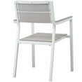 thumbnail image 3 of Modway Maine 17.5" Modern Aluminum Outdoor Armchair in White/Light Gray, 3 of 3