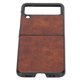 thumbnail image 5 of Funda protectora de cuero auténtico con textura para Samsung Galaxy Z Flip 3, color marrón, 5 of 12