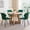Green Chairs, variant on 47" Round Dining Table Set for 4 Mid-Century Modern Kitchen Table with 4 Upholstered Chairs Kitchen Coffee Set Dining Table and Chairs for Living Room(Grey Table with 4 Beige Chairs)