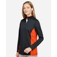 thumbnail image 2 of Harriton M786W Women's Flash Snag Protection Plus IL Colorblock Quarter-Zip Pullover-Black/ Team Orange-2XL, 2 of 6