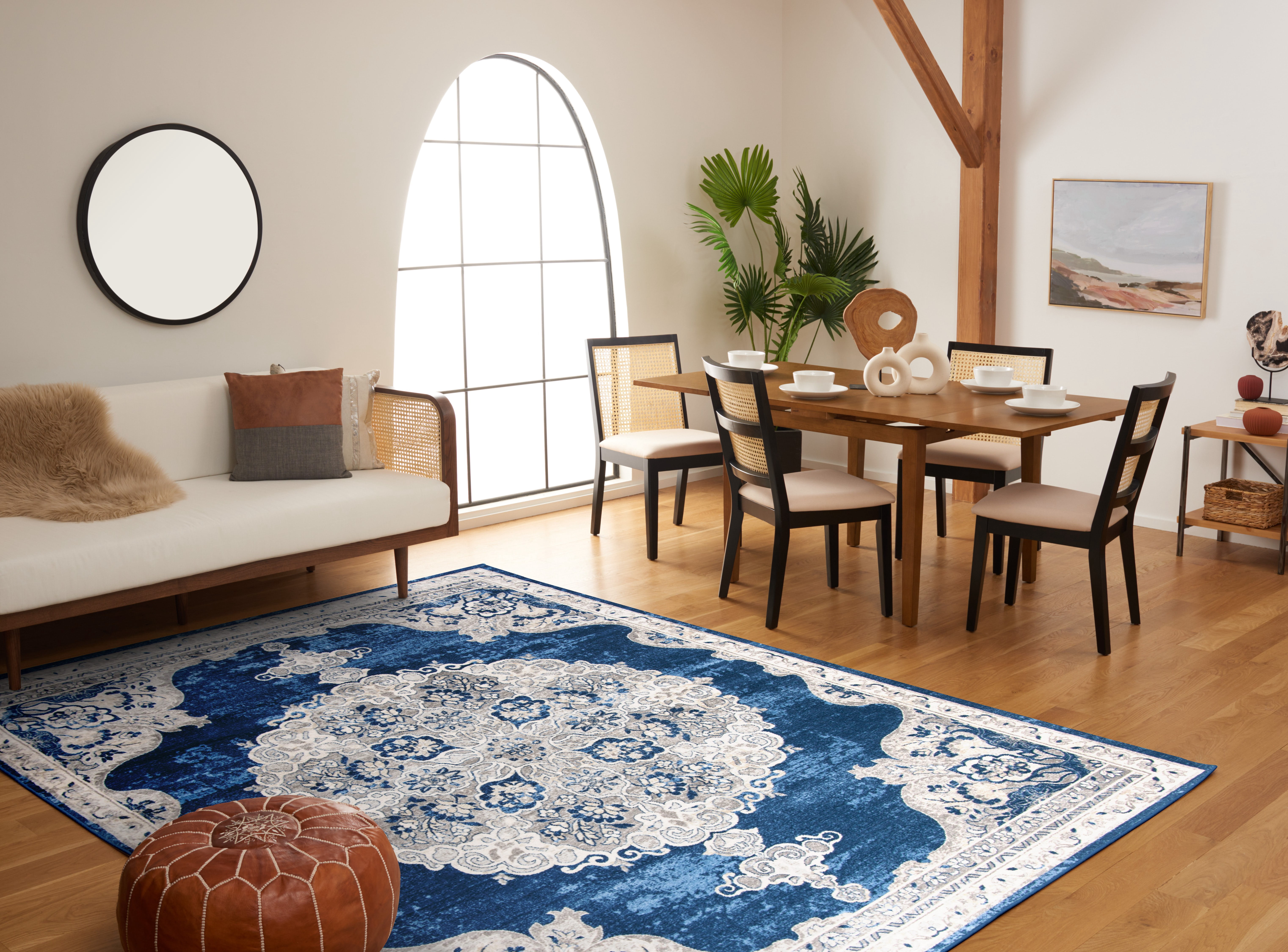 SAFAVIEH Brentwood Cahal Oriental Area Rug, Navy/Light Gray, 11' x 15'