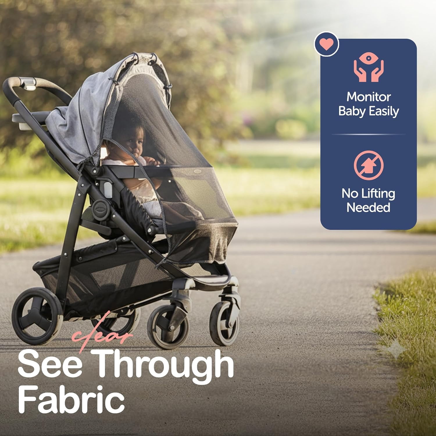 Sun Shade for Strollers (Long). Universal Adjustile SPF 30+ Sunshade with See Through. Your Biy Will See the World and Will Be Protected. byÂ&nbsp;IntiMom