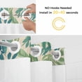 thumbnail image 5 of Green Palm Leaf No Hook Shower Curtain Waterproof,Bathroom Curtains with Snap in Liners and See Through Top Window,Tropical Plants Retro Pastoral Summer Hotel Style Bathtub Curtains Shower 54"Wx78"L, 5 of 8