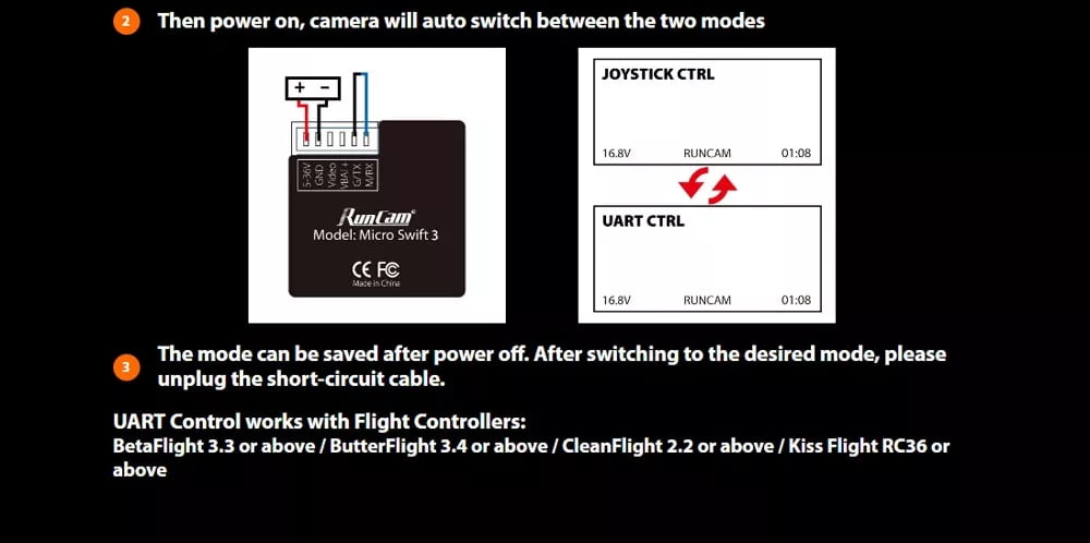 Runcam Micro Swift 3 V2 4:3 600TVL CCD Mini FPV Camera Joystick/ UART  Control Switchable OSD Configuration | Walmart Canada