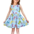 thumbnail image 2 of Sleeveless Girls Dress with Bunny and Butterfly Print Easter Crew Neck Casual Fit Soft Fabric for Daily Wear and Parties, 2 of 5